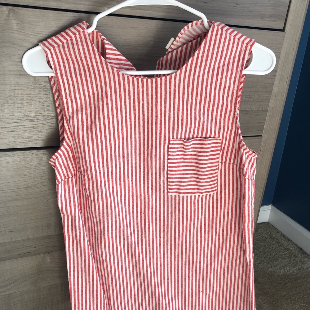 J CREW coral and white stripped blouse SIZE: 4